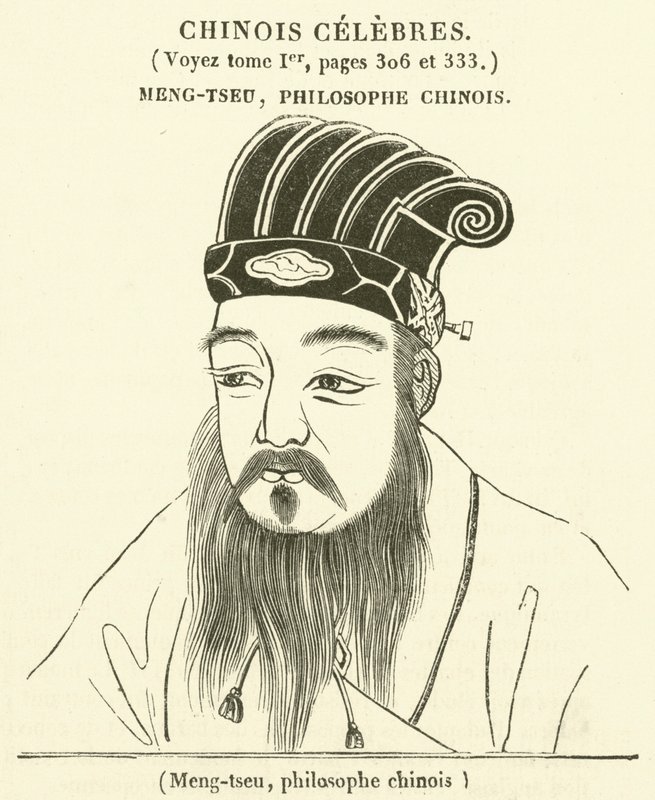 Meng-tzu, čínský filozof (rytina) od French School