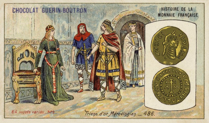 Merovejské zlaté trieny, 486 (chromolitho) od French School