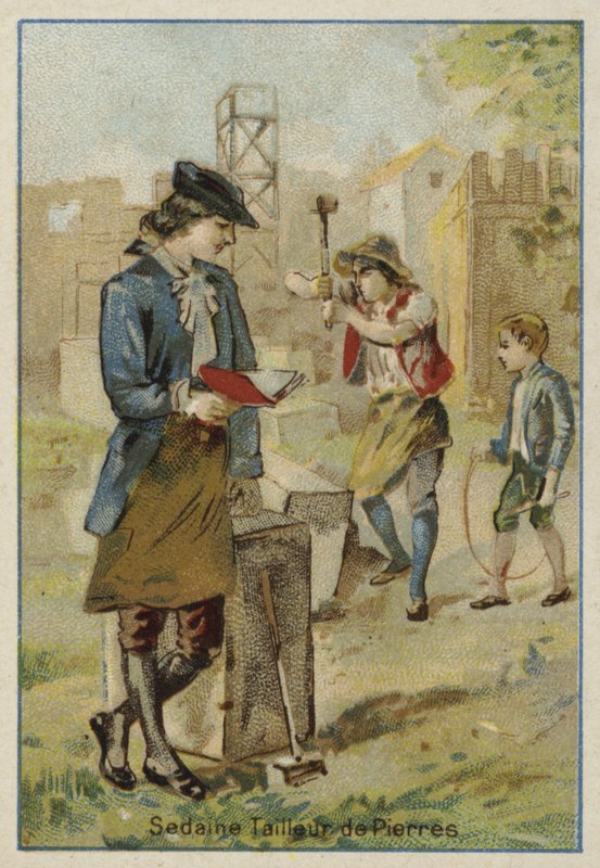 Michel-Jean Sedaine, francouzský dramatik a libretista, v mládí pracoval jako kamenický dělník od French School
