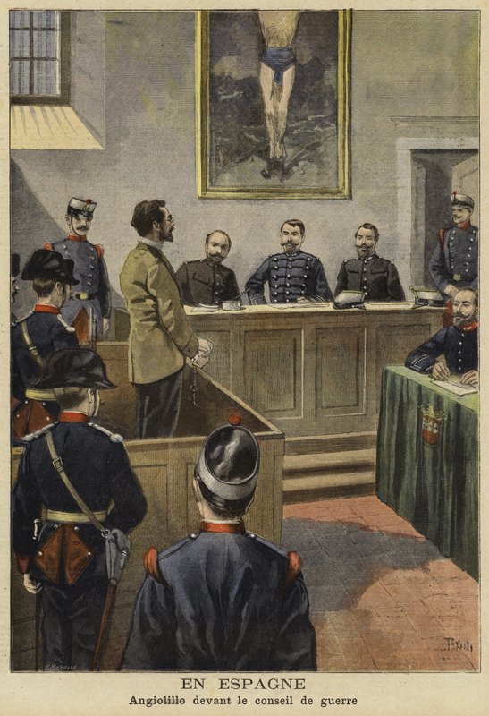 Michele Angiolillo před Radou války, Španělsko, 1897 od French School
