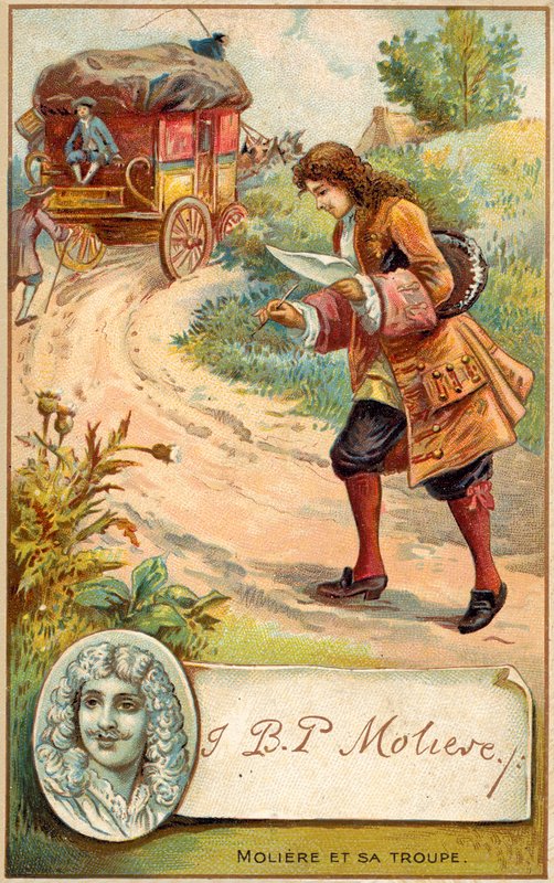 Moliere , francouzský dramatik (chromolitho) od French School