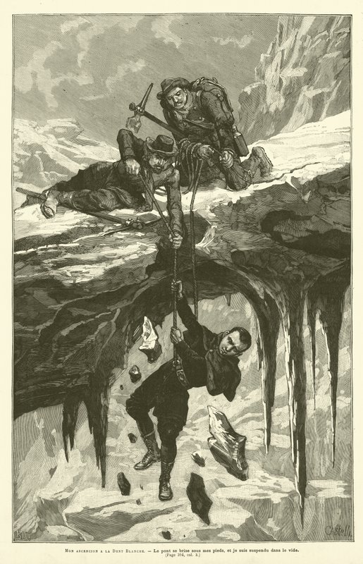 Můj Ascension To The Dent Blanche (rytina) od French School