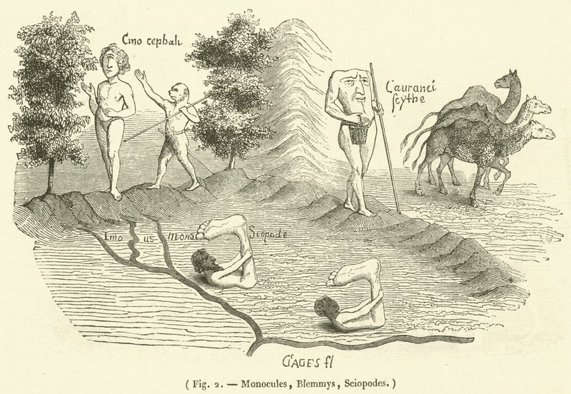 Monocules, Blemmys, Sciopodes (rytina) od French School