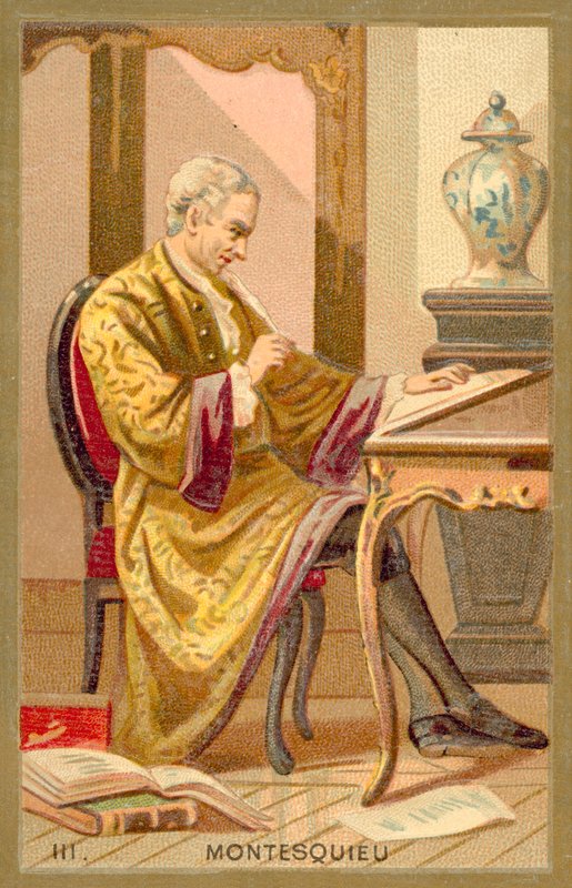 Montesquieu , francouzský politický filozof a spisovatel (chromolitho) od French School