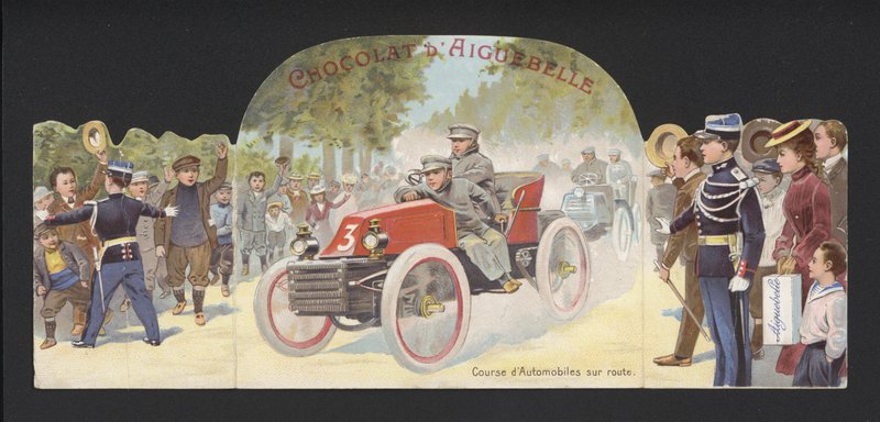 Motoristický závod na otevřené silnici (chromolitho) od French School