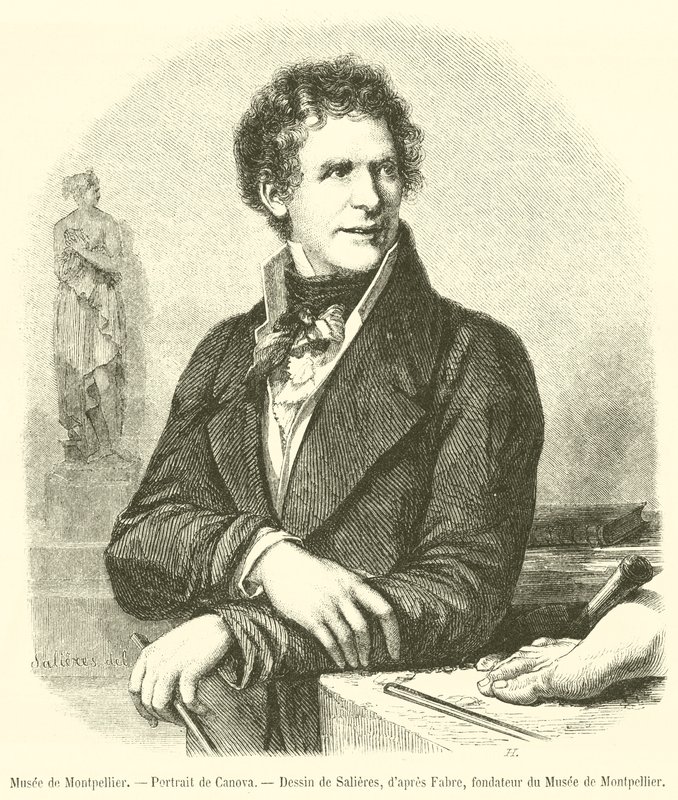 Montpellier Museum, Portrét Canova (rytina) od French School