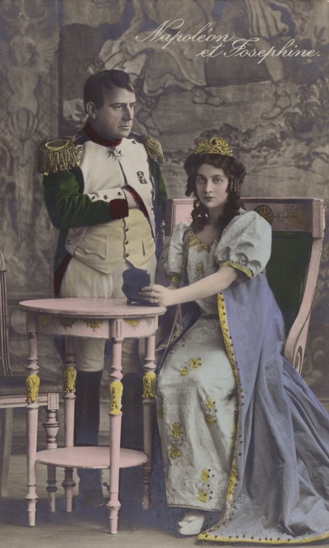 Napoleon a Josefína (barevná litografie) od French School