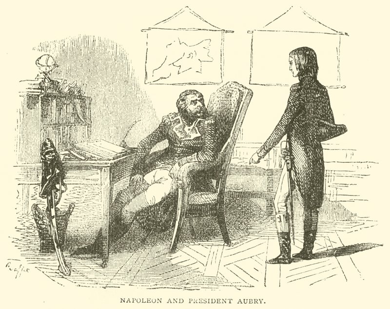Napoleon a prezident Aubry (rytina) od French School