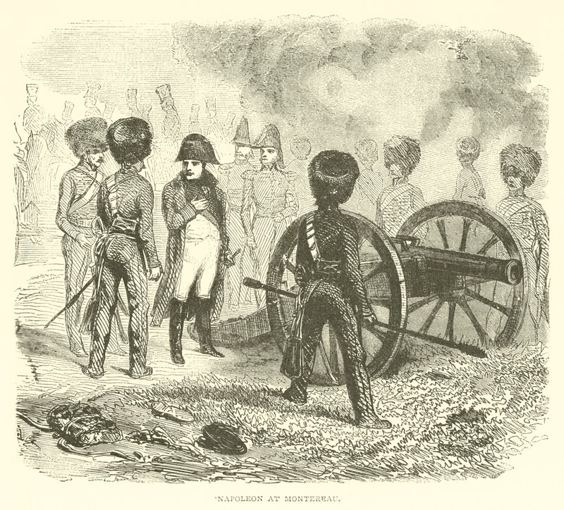 Napoleon v Montereau (rytina) od French School