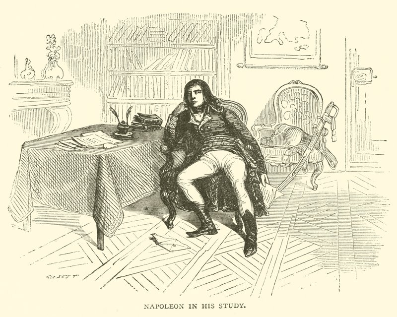 Napoleon ve své pracovně (rytina) od French School