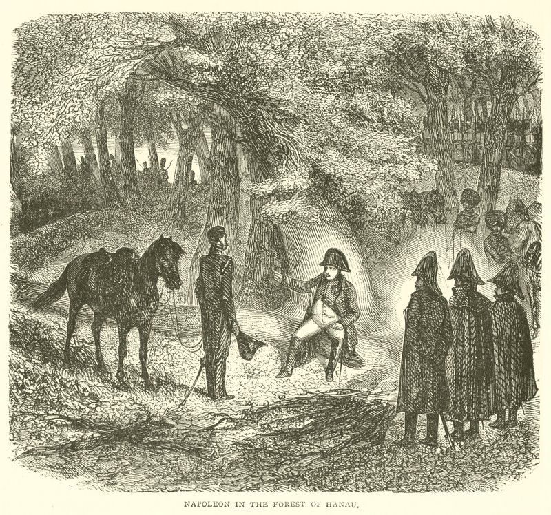 Napoleon v lese Hanau (rytina) od French School