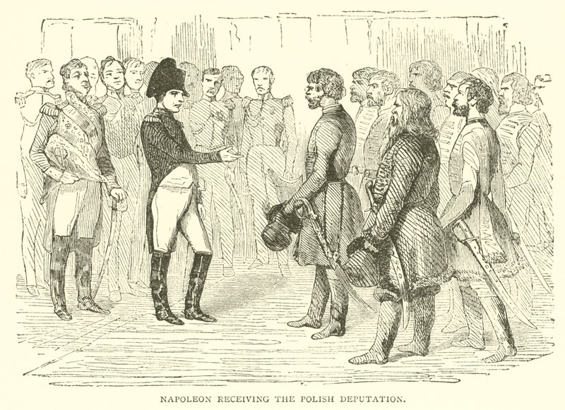 Napoleon přijímající polskou deputaci (rytina) od French School