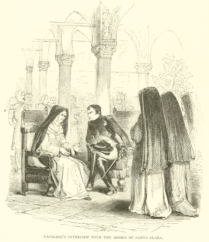 Napoleonův rozhovor s abatyší Santa Clara (rytina) od French School