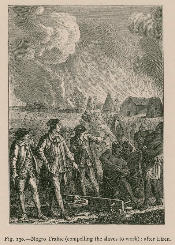 Černošský provoz (nucení otroků k práci); podle Eisena (rytina) od French School