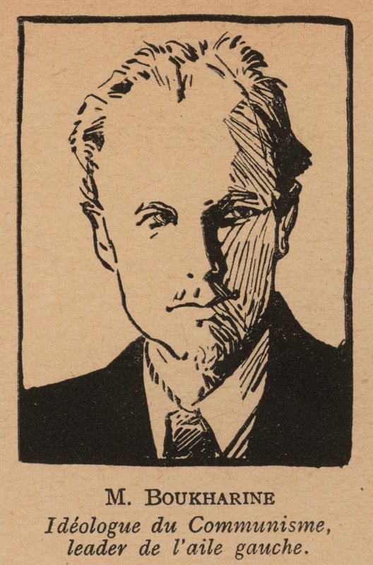 Nikolaj Bucharin, ruský bolševický revoluční teoretik a politik (litografie) od French School