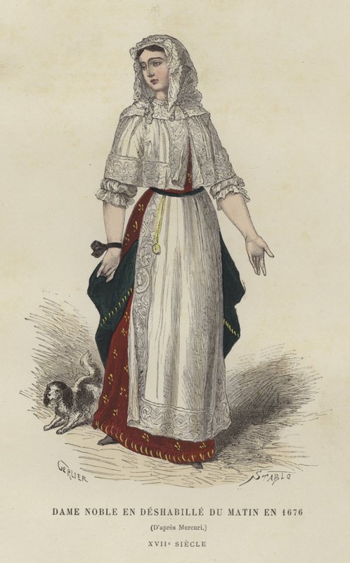 Šlechtična v ranních šatech, 1676 od French School