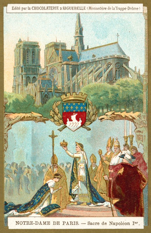 Notre Dame de Paris a korunovace Napoleona I. za císaře Francie od French School