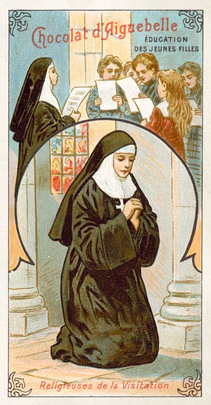 Jeptišky Řádu Navštívení Panny Marie (chromolitho) od French School