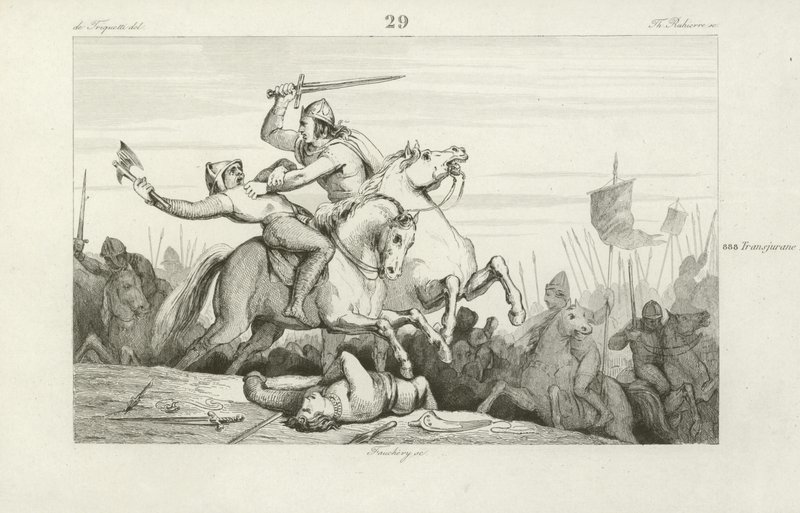 Odo, král Západní Francie, bojuje s Vikingy od French School