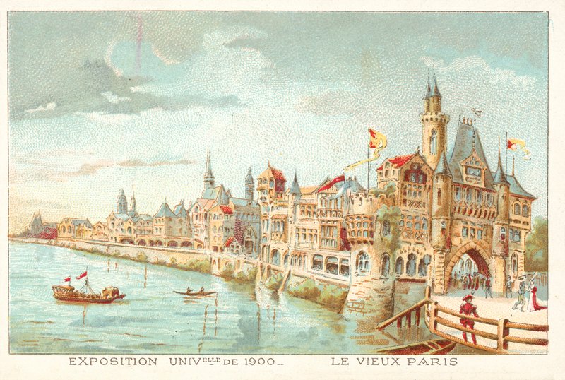 Stará Paříž, Všeobecná výstava 1900, Paříž (chromolitho) od French School