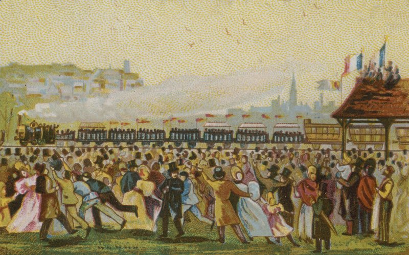 Otevření první francouzské železnice, 1832 od French School