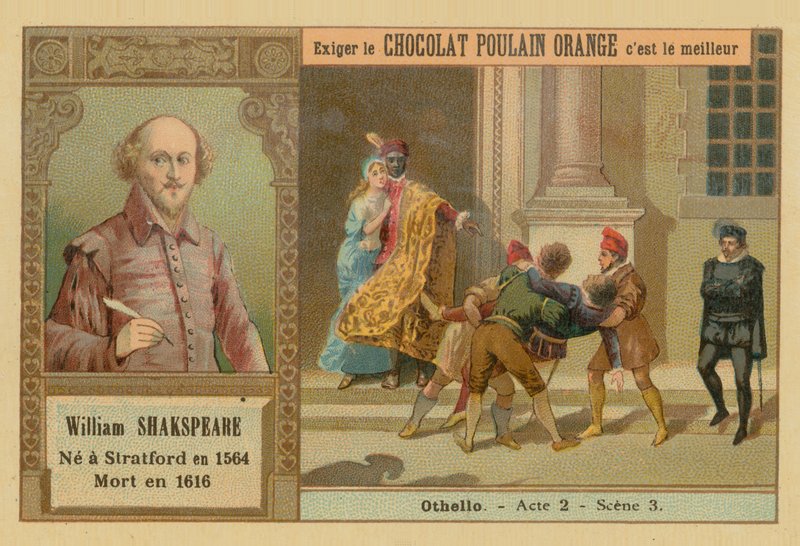 Othello, obchodní karta Chocolat Poulain Orange od French School