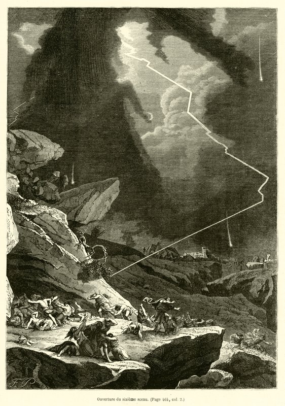 Otevření šesté pečeti (rytina) od French School