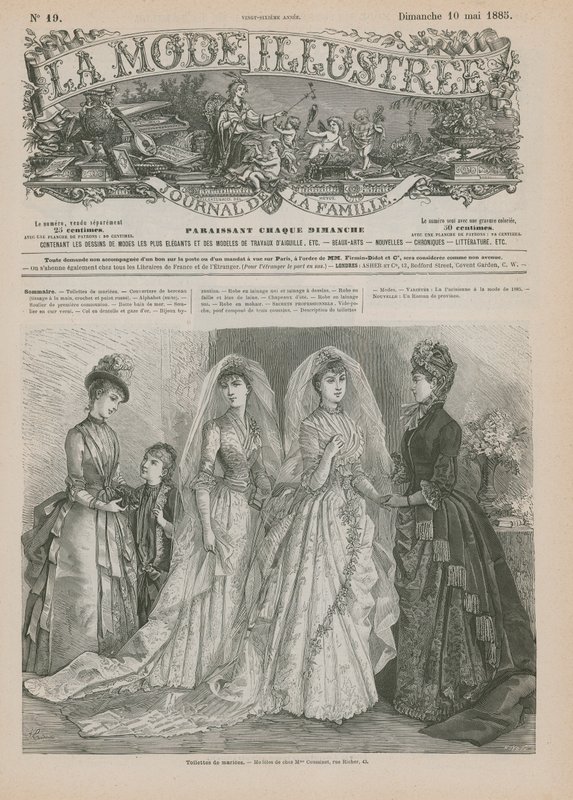 Stránka z La Mode Illustree, 1885 od French School