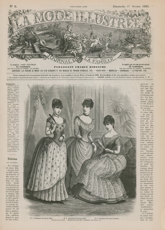 Stránka z La Mode Illustree, 1885 od French School