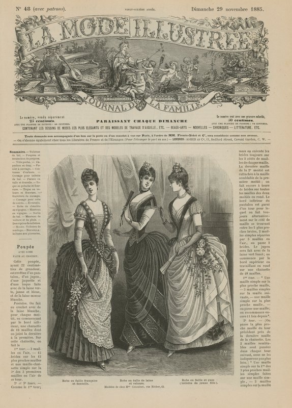 Stránka z La Mode Illustree, 1885 od French School