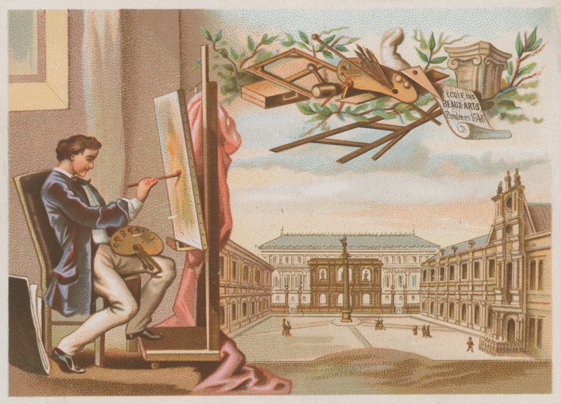 Malíř a École des Beaux Arts, Paříž od French School