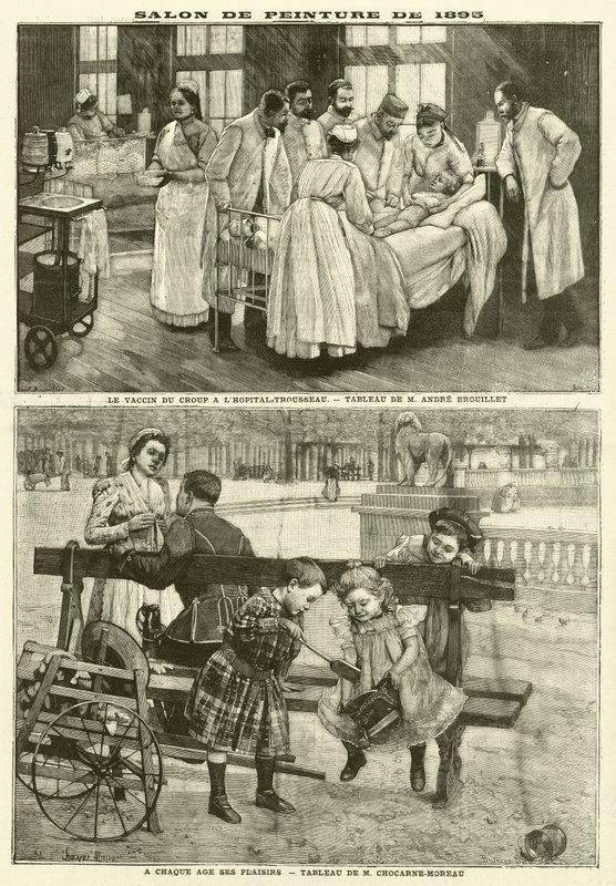 Obrazy vystavené na pařížském salonu v roce 1895 (rytina) od French School