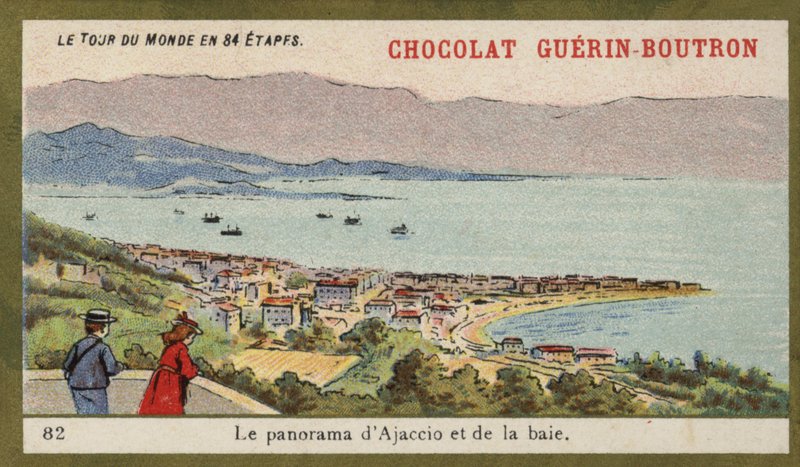 Panorama Ajaccia a zálivu (chromolitho) od French School