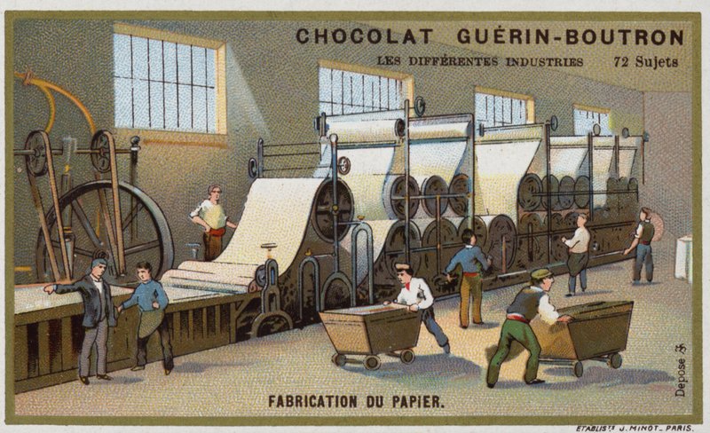 Výroba papíru (chromolitho) od French School