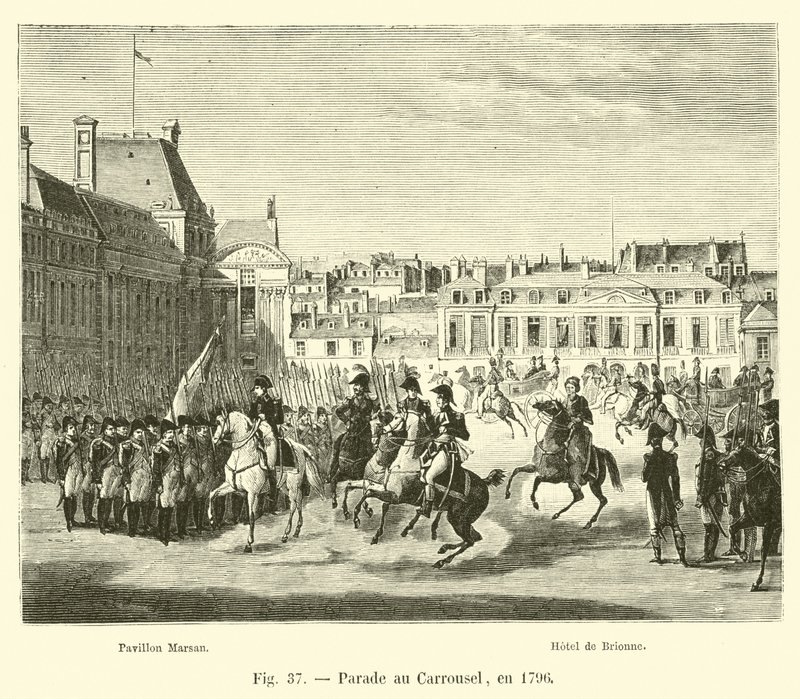 Průvod na Carrousel, v roce 1796 od French School