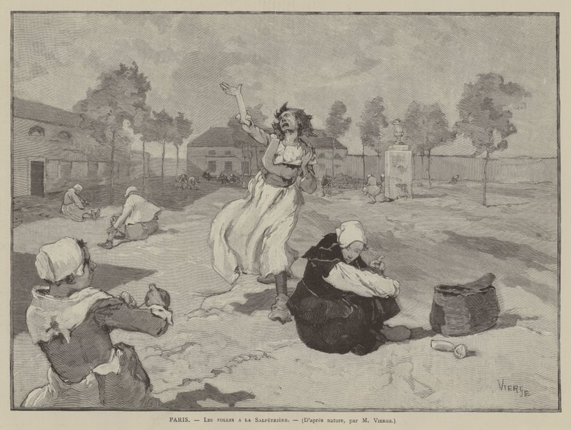 Paris, Les folles a la Salpetriere (rytina) od French School