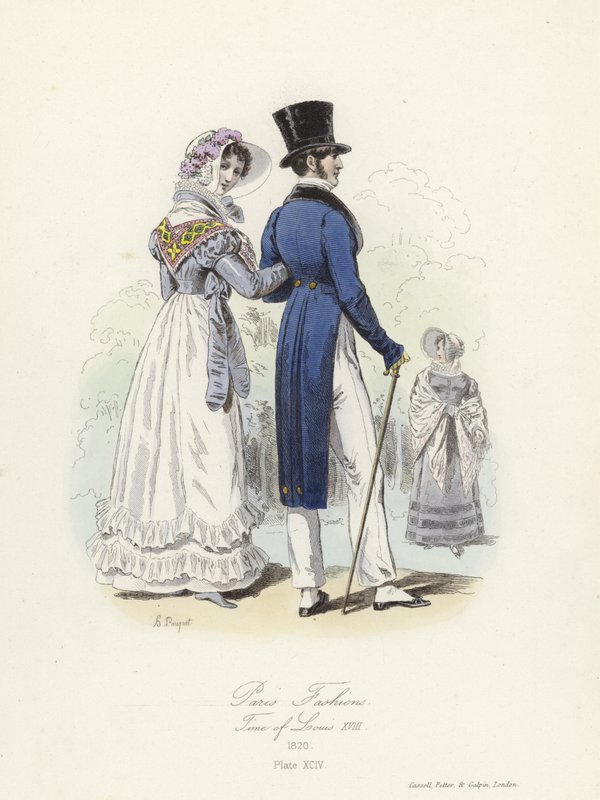 Pařížská móda, doba Ludvíka XVIII od French School