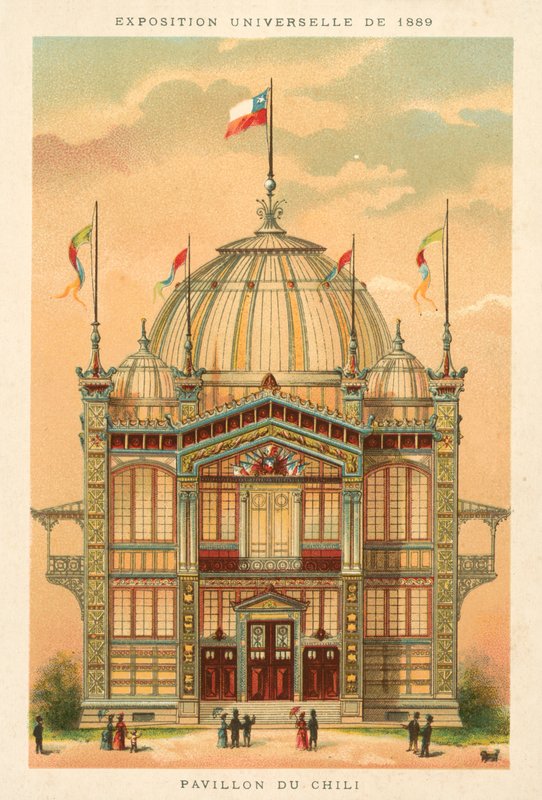 Chilský pavilon, výstava Universelle 1889, Paříž od French School