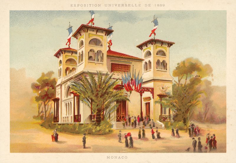 Monacký pavilon, výstava Universelle 1889, Paříž od French School