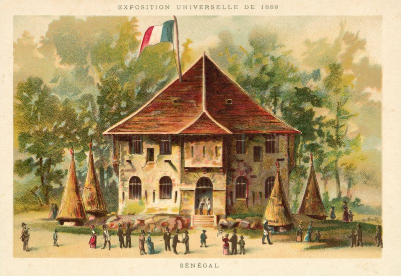 Senegalský pavilon, výstava Universelle 1889, Paříž od French School