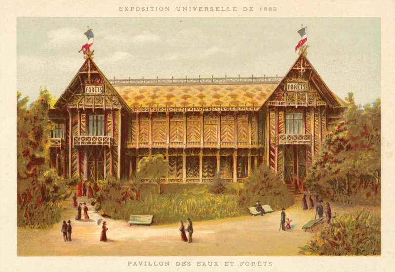 Pavilon vod a lesů, výstava Universelle 1889, Paříž od French School