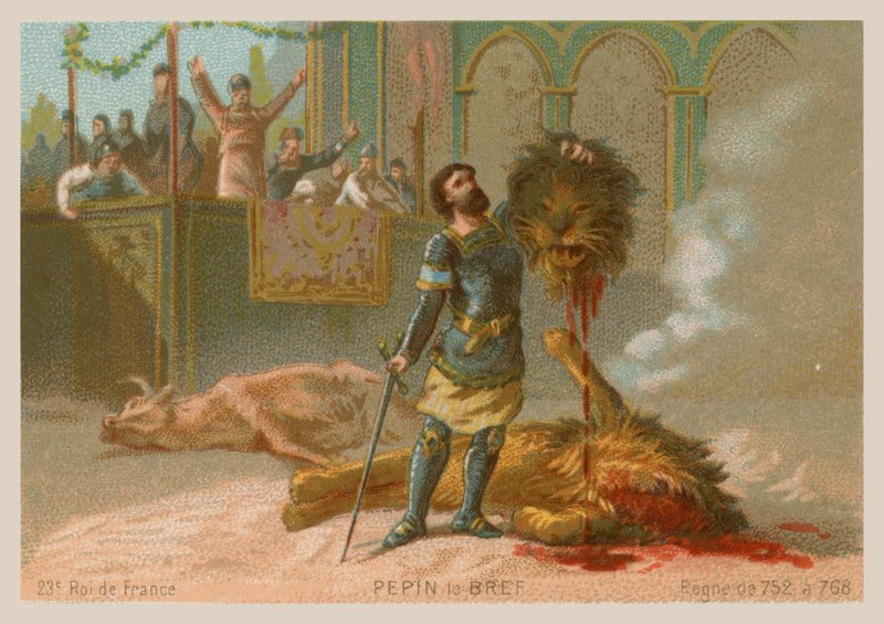 Pepin Krátký, král Francie (vládl v letech 752-768) od French School