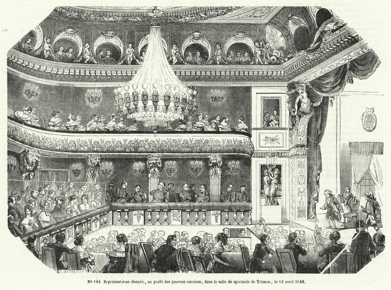 Výkon poskytovaný ve prospěch chudých dělníků v Trianonu ve Versailles od French School
