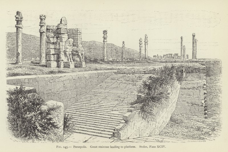 Persepolis, Velké schodiště vedoucí na plošinu od French School