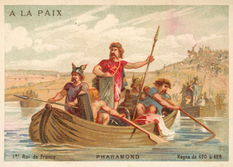 Pharamond I, král Franků (chromolitho) od French School