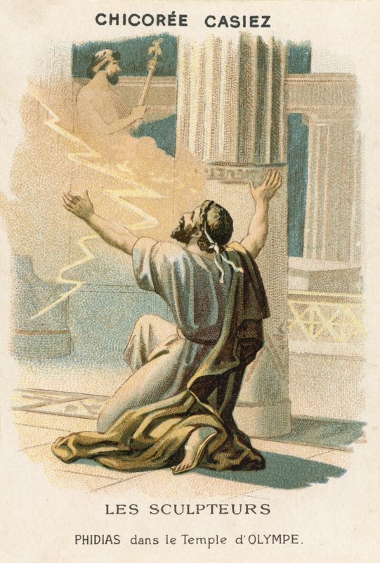 Phidias v chrámu Olympu od French School