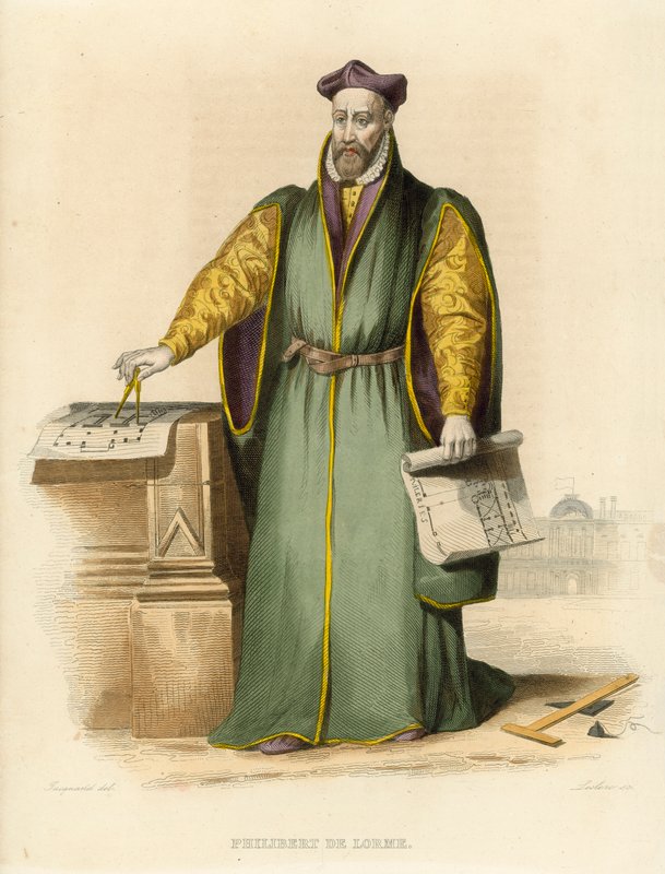 Philibert de Lorme (barevná rytina) od French School