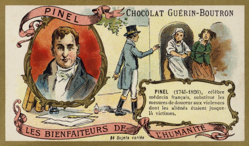 Philippe Pinel , francouzský lékař (chromolitho) od French School