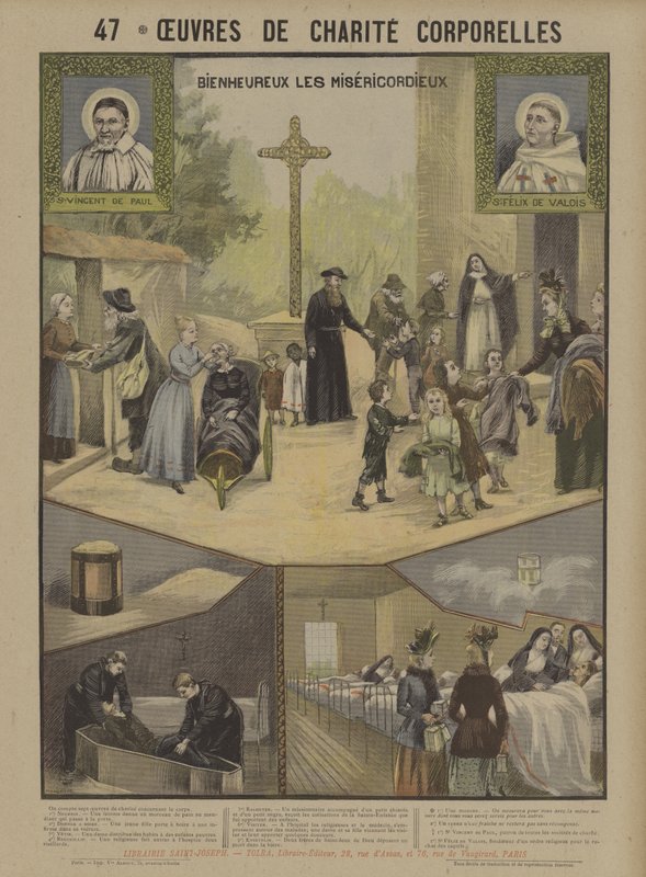 Fyzické charitativní práce (barevné lito) od French School