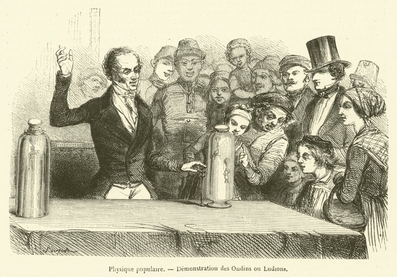 Populární fyzika, Demonstrace Ondinů nebo Ludionů (rytina) od French School